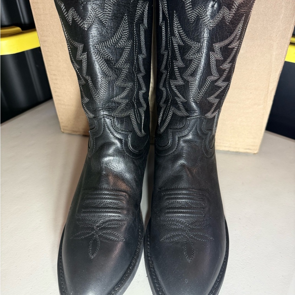 Justin Boots Black Western Cowboy Boots